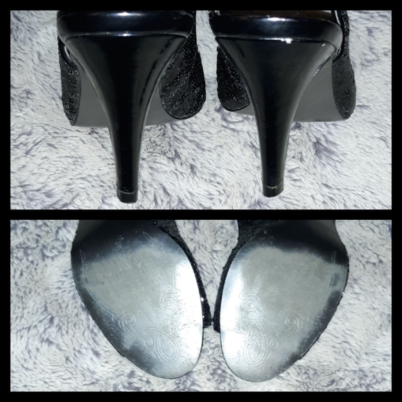 🖤 Tahari Black Sequin Heels🖤 - Picture 7 of 7